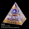 Pirámide de Cristal Natural de 8 cm Decoración Creativa para el Hogar Adorno Artesanal Bola de Cristal Envuelto en Resina Pirámide de Resina