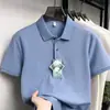 Camisa Polo Personalizada de Manga Corta con Logo Imprimible para Hombre, Algodón Puro, Nuevo Estilo de Verano, Casual de Negocios, Camiseta Holgada y Transpirable para Hombre
