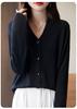 Cardigan de Tricô com Decote em V Feminino Primavera Outono Inverno Casaco Solto para Sobrepor Proteção do Pescoço Suéter Cardigan de Lã Penteada Manga Longa