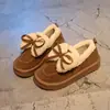 Promoção Quente Sapatos de Algodão com Laço e Pelo Femininos Inverno Plus Veludo 2026 Novo Quente Slip-on Estilo Fada Loafers Birkenstock