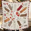 110cm Invierno Seda Artificial Lana Doble Cara Heterocromático Academia Ecuestre Bufanda Cuadrada Grande para Mujer Bufanda Cálida de Viaje Bufanda