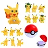 Decoración de pastel amarillo de cumpleaños de Pikachu bikachu elfo de dibujos animados bola juguete para niños enchufe para hornear