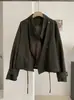 Chaqueta KEKEZOON de color liso de doble botonadura con cuello mao para mujer, otoño, corte holgado, adelgazante, de alta gama, manga larga 8747