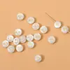 Concha de água doce dupla face banhada a ouro florzinha borboleta Lua Estrela redonda furo reto acessórios para colar pulseira brincos diy