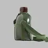 Botella de Agua Plana Estilo Antiguo Verde Militar al por Mayor Botella de Agua para Exteriores Aluminio Montañismo Entrenamiento de Estudiantes Gran Capacidad Portátil