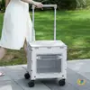 Carrito de Compras con Mango Ensanchado para Uso Doméstico, Puede Sostener Botellas de Agua, Carrito Pequeño de Comestibles con Ruedas Ensanchadas, Carrito para Acampar al Aire Libre