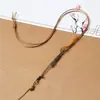 Cordão de pingente trançado feito à mão, primorosamente trabalhado, combinado com um lindo pingente de jade Hetian, moderno e ajustável