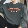 Camiseta de manga larga de algodón grueso de 260 g para hombre, camisa interior de moda, camisa de cuello redondo de otoño, camiseta de algodón americano