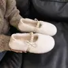 Zapatos Peludos Blancos para Mujer Invierno Exterior Slip-on Mocasines con Felpa 2026 Nuevo Estilo Hada Combinan con Faldas Zapatos de Algodón