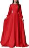 2026 Estilo Nuevo Europeo y Americano Amazon Moda Linterna Hilo de Perlas Multicolor Vestido de Boda Cuello Redondo Vestido Elegante