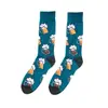 Calcetines de Algodón Arcoíris Cigarrillo Gato Pony Cactus Barra para Mujer de Cuatro Estaciones y para Hombre de Moda