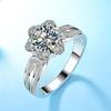 Anillo Copo de Nieve de pétalos grandes Anillo de diamantes con grupo de pétalos Super Diamante Anillo de diamantes brillantes Anillo de boda chapado en platino para mujer