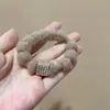 2025 Nova Faixa de Cabeça de Pelúcia com Strass Elástico Prendedor de Cabelo Peludo Prendedor de Cabelo Feminino Faixa de Cabeça Acessórios de Cabelo Outono e Inverno