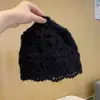 Gorro Hecho a Mano de Ganchillo Doble Capa Estilo Japonés Mohair Moda para Mujer Otoño e Invierno Versión Coreana Gorro Tejido de Celebridad de Internet de Moda