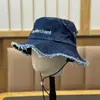 Sombrero de Senderismo de Mezclilla Desgastado con Letras Estilo Coreano para Mujer, Sombrero de Protección Solar para Viajes de Primavera y Verano, Sombrero de Pescador de Ala Ancha