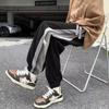 Pantalones de pana de moda ins High Street para hombre otoño e invierno hombre gordo talla grande estilo americano pierna con raya lateral pantalones deportivos