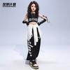 Ropa de baile de jazz, traje para niñas, top corto coreano, chaleco, pantalones de jazz, ropa de actuación de mesa de moda para niños