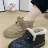 Botas de Nieve para Mujer Invierno 2026 Estilo Nuevo Más Terciopelo Engrosado Zapatos Grandes de Algodón del Noreste Impermeables Antideslizantes Cálidos Suela Gruesa Botines Cortos