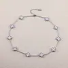Acero de Titanio Cadena para Clavícula de 10 Pétalos Collar de Trébol de Cuatro Hojas de 10 Pétalos Horno 18K Colorfast Lujo Ligero Nicho Exclusivo Transfronterizo Suministro