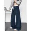 Nova Calça Esportiva Larga Baggy Estilo Americano Outono/Inverno 2026 Corte Assimétrico Faca Curva Hip Hop para Fitness