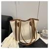 Cor Sólida Nova Grande Capacidade 2025 Casual Feminina para o Trabalho Estilosa e Única Bolsa Tote de Ombro Pu para Mulheres