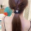 Anel de Cabelo Pequeno de Malha com Strass Intestino Delicado AMOR Corda de Cabelo Versátil Alta Elasticidade Corda para Rabo de Cavalo de Menina Cabeça de Bola Tendão de Borracha