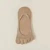 Calcetines de barco de cinco dedos para mujer, verano, algodón puro, absorbentes de sudor, resistentes al olor, calcetines cortos de boca baja, finos, antideslizantes en el talón, calcetines invisibles