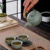 Juego de té kung fu de cerámica Ge Kiln, caja de regalo, tetera de viga de alta gama, combinación de cenicero, regalo de negocios, personalización