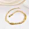 Moda Transfronteriza Retro Gama Alta Hueso de Serpiente Pulsera de Doble Capa Acero Inoxidable Chapado en Oro de 18K Color Duradero Estilo Minimalista Joyería