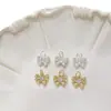 Colgante Hecho a Mano DIY de una Sola Cara con Zircón que Conserva el Color Chapado en Oro de 14K, Forma de Gota de Agua, Lazo, Abalorio Pequeño