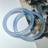 Pulseira de calcedônia água-marinha fresca da moda feminina para amigas 6mm fina redonda listrada calcedônia azul pulseira de beleza