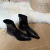 Botines de Tobillo de Tacón Grueso con Punta Aguda Estilo Francés para Mujer 2026 Botas Sencillas Versátiles Adelgazantes que Aumentan la Altura Botas de Moda Otoño Nuevas Llegadas Botas para Mujer