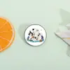 Broche Lindo de Gato Fantasma para Halloween, Insignia Redonda de Gato con Sombrero de Bruja, Pin Decorativo para Mochila de Estudiante