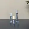 Botella de spray al vacío transparente azul de pequeña capacidad de 5 ml, 10 ml, 15 ml, hecha de material AS, tamaño de viaje portátil para muestras de cuidado de la piel