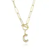 Collar con Letras Capitales de Moda Transfronteriza Europea y Americana 2024 Cadena Gruesa Collar con Cierre OT Accesorios Simples Diarios para Mujeres