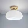 Luminária de corredor retrô americana, Luminária de entrada de vidro em formato de concha francesa, Luminária de teto para closet e varanda em estilo vintage