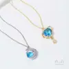 Preservação de Cor Conjunto de Ouro 14K Zircônia Planeta Azul Galáxia Lua Pingente diy Pulseira Colar Feito à Mão Joias Pingente