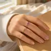 Estilo europeo y americano, minimalista y elegante, anillo abierto de corazón hueco anudado de colores, anillo con forma de corazón de melocotón para mujer