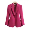 Blazer Casual para Mujer, Nuevo Diseño Primavera y Otoño 2025, Chaqueta de Traje Rosa Ajustada Estilo Coreano Única y Elegante