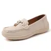 Nuevos mocasines de ajuste ancho, zapatos planos casuales para mujer, zapatos tipo mamá de material suave y suela blanda, mocasines cómodos de talla grande para mujer