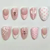 Doce Rosa Frio Branco Bolinhas Francesas Aranha Unhas Usáveis Strass Incrustado Teia de Aranha Rosa Europeu Americano Ins Comércio Exterior Adesivos de Nail Art Atacado