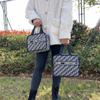 Internet Celebridade ins Houndstooth saco cosmético R Carta estilo coreano saco de armazenamento cosmético moda portátil de grande capacidade saco de múmia