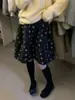 Altamente Recomendado! Saia Bordada com Flores Retrô para Mulheres no Outono e Inverno, Saia Midi Evasê Bud Slim e Versátil para Pessoas Baixas