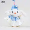 Chaveiro Original de Pelúcia Vestido de Princesa Coelho de Orelha Longa Boneca Coelho Fofa Pingente para Bolsa de Menina Pequeno Presente