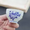 Xícara de Chá Azul e Branca, Xícara de Uso Pessoal, Conjunto de Chá Kung Fu Doméstico Vintage, Xícara de Degustação Azul Sombra, Xícara Única, Xícara de Chá com Paisagem, Cerâmica