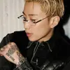 Óculos Sem Aro Estilo Park Jae-Beom para Homens, High-End, Descolados, Bad Boy, Hip-Hop, Armações para Óculos de Grau para Miopia, Metal