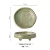 Vajilla rústica de cerámica hecha a mano estilo japonés, platito vintage para aperitivos, postres, platos fríos, cuenco de cerámica para salsas, platito para salsas de restaurante