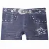 Pantaloncillos sin costuras transfronterizos Imitación de mezclilla Pantalones de seguridad para mujer Ropa interior de pierna recta básica Pantalones de cintura media para mujer Boxers Antideslumbrantes