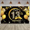 Tela de Fondo para Cumpleaños Número 10 Transfronteriza Banderín Creativo Bandera Fiesta Feliz Cumpleaños Tela Colgante Cortina de Fiesta