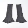 Diseño estilo miu sentido del diseño calentadores de piernas de punto trenzado calcetines holgados de punto con botón look en capas calentadores para pantorrilla con abertura adelgazantes